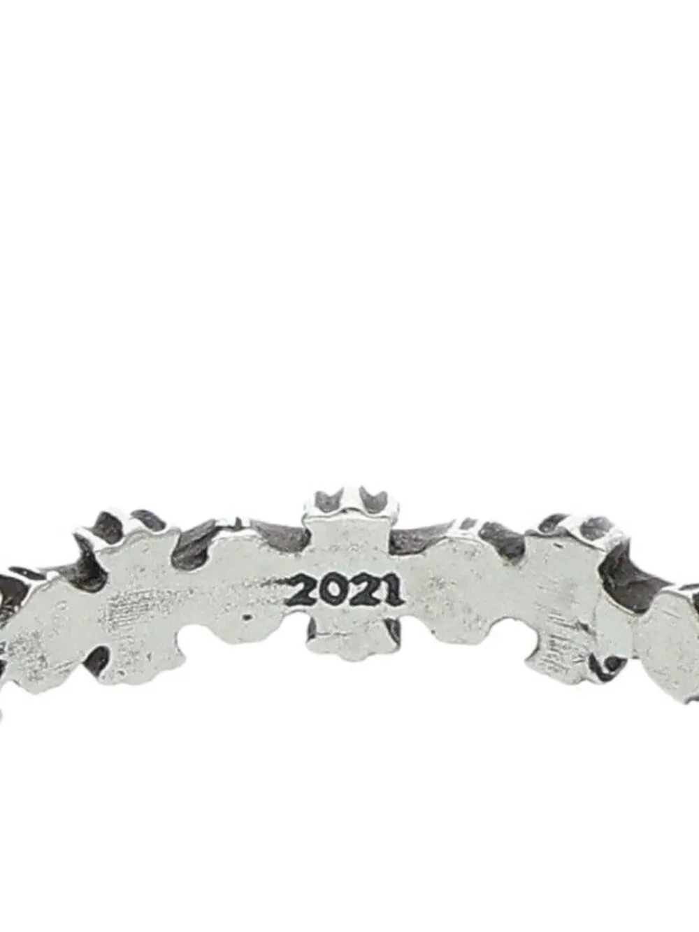 Chrome Hearts Tiny CH Pls Band Ech Plus Silver Ring